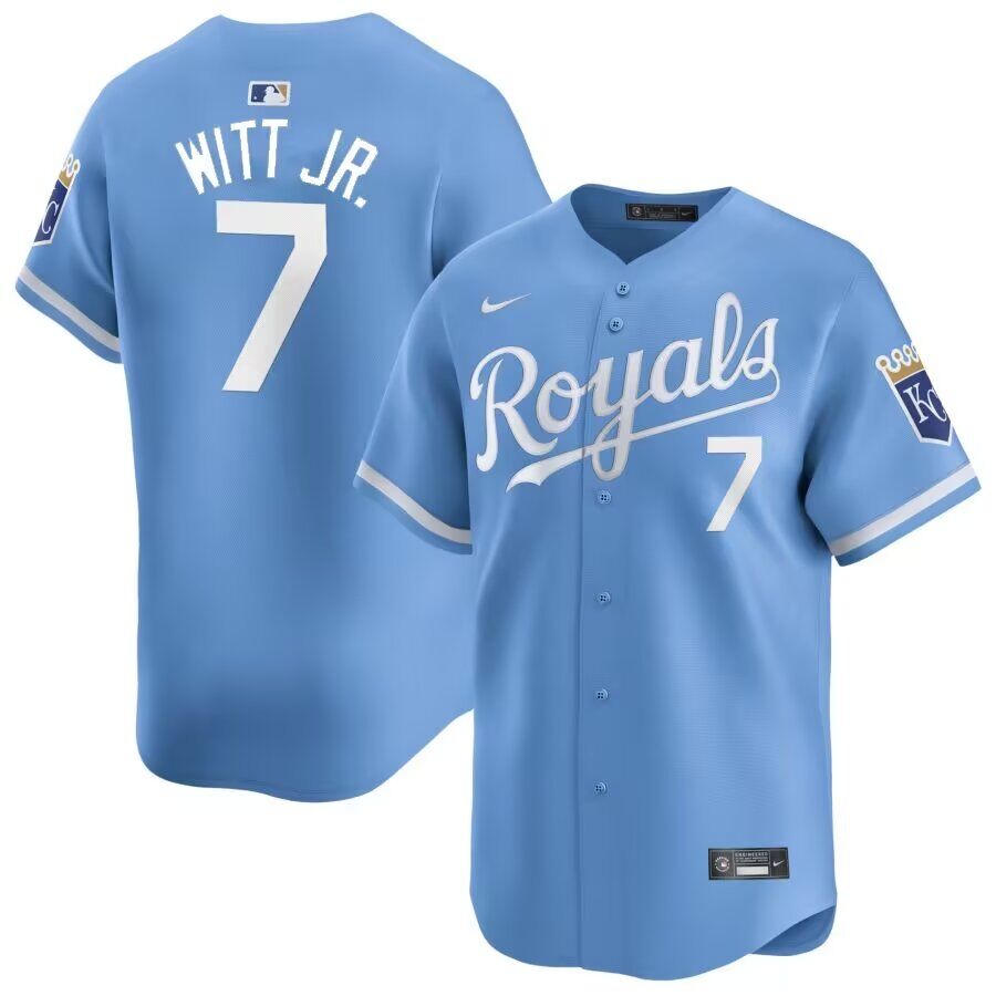 Men Kansas City Royals #7 Witt jr Blue Game 2024 Nike MLB Jersey style 8->kansas city royals->MLB Jersey
